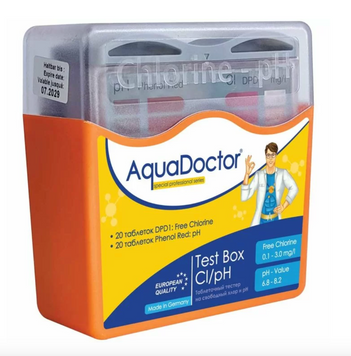 Тестер AquaDoctor Box таблеточный pH и CL (20 тестов, Германия)