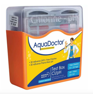 Тестер AquaDoctor Box таблетковий pH та CL (20 тестів, Німеччина)