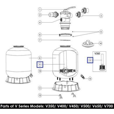 Дюзова коробка з трубою для фільтрів Emaux серії V350 (89010106)