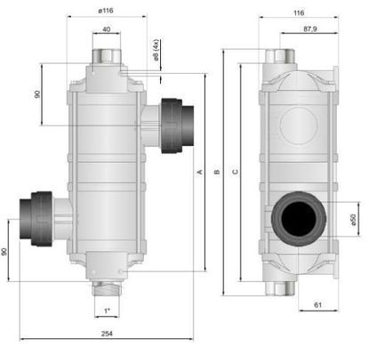 Теплообмінник HT titanium 40 кВт спіральний з термопластику 11322