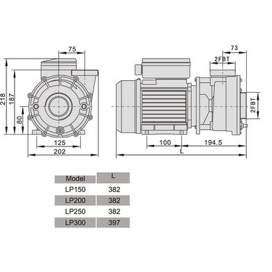 Насос AquaViva LX OS200T/LP200T (380V, 27m3, 1,5kW, 2HP)