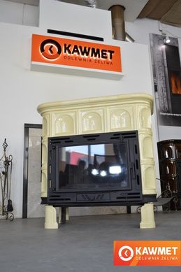 Кафельна піч камін KAWMET W9 (12,8 kW) кремова