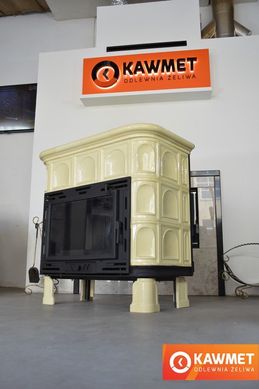 Кафельна піч камін KAWMET W9 (12,8 kW) кремова