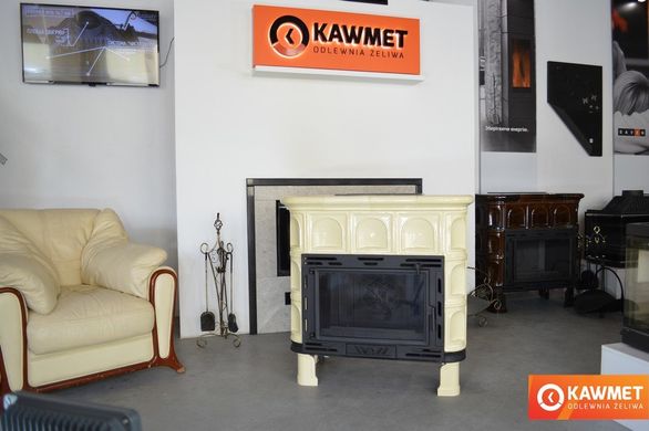 Кафельная печь камин KAWMET W9 (12,8 kW) кремовая