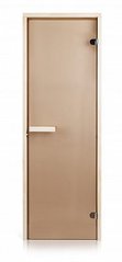 Стеклянная дверь для бани и сауны Greus бронза 70/190 липа