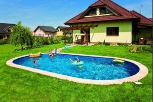 Басейн каркасний 12х6х1.5 м з отворами, для монтажу в ґрунт, IBIZA OVAL