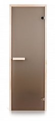 Стеклянная дверь для бани и сауны Greus матовая бронза 70/190 липа