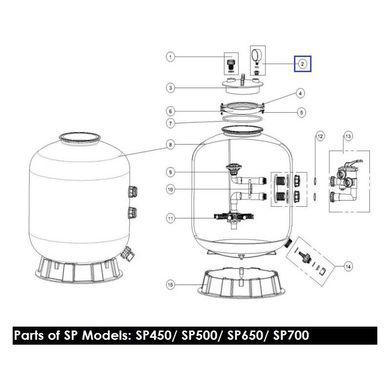 Манометр Emaux PPG50 06021009 пластик