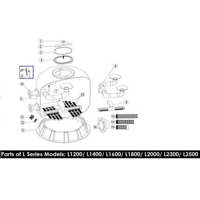 Манометр здвоєний для фільтрів L 1200-1600 Emaux 89012801