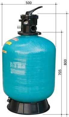 Фільтр 500мм з верхім клапаном 02404T для 100кг піску, 10м3/год, PG "TURBIDRON" 500-CL