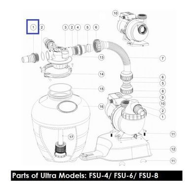 Муфта адаптер Emaux 01013051 MPV-16 крана 1.5" (32 х 38мм)